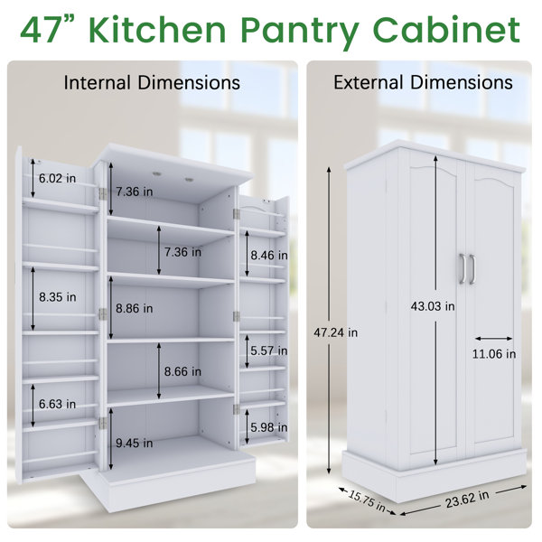 Red Barrel Studio Miliah 47 24 Kitchen Pantry Reviews Wayfair   Miliah 47.24'' Kitchen Pantry 